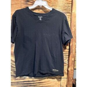 True Religion Gold Embellishment Logo Deep V-Neck T-Shirt Women’s L